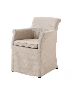 Tampa Off White Linen Dining Chair
