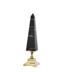 Layford Large Gold & Black Marble Obelisk