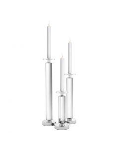 Chapman Crystal Glass & Nickel Candle Holder - Set of 3