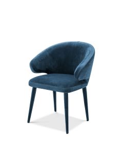 Eichholtz Cardinale Roche Teal Blue Velvet Dining Chair