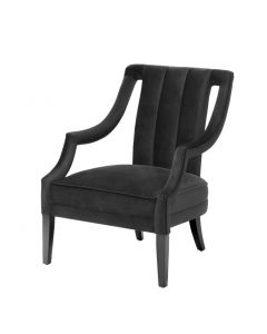 Ermitage Roche Black Velvet Chair