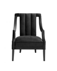 Ermitage Roche Black Velvet Chair