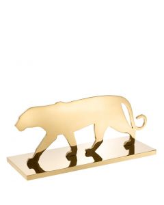Panther Silhouette Brass Plated Statue 