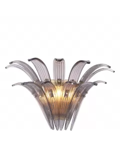 Italo Brushed Brass & Smoked Glass Wall Lamp