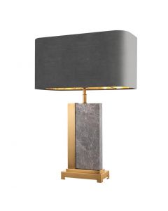 Pietro Grey Marble & Brass Table Lamp 