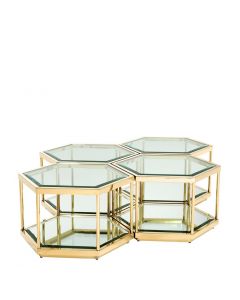 Sax Set of 4 Gold Coffee Tables