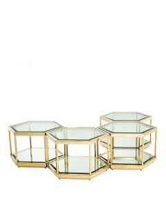 Sax Set of 4 Gold Coffee Tables