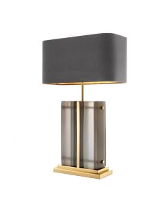 Solana Brass & Frosted Glass Table Lamp