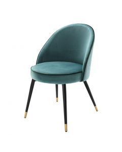 Cooper Set of 2 Roche Turquoise Velvet Dining Chairs