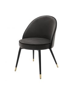 Cooper Set of 2 Roche Dark Grey Velvet Dining Chairs