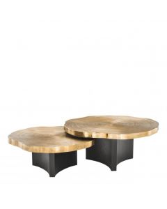 Thousand Oaks Brass & Black Coffee Table - Set of 2