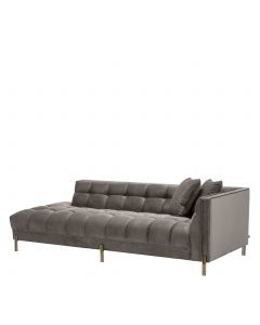Sienna Savona Grey Velvet Lounge Sofa - Right 