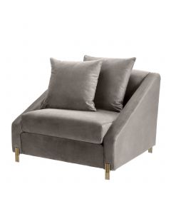 Candice Savona Grey Velvet Armchair 