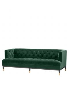 Castelle Roche Dark Green Velvet Sofa