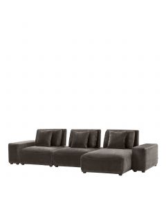 Mondial Granite Grey Sectional Lounge Sofa 