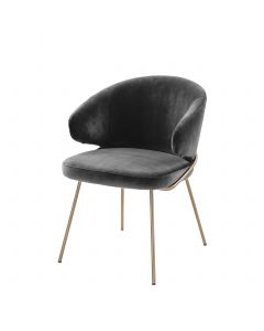 Kinley Savona Dark Grey Velvet Dining Chair 