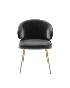Kinley Savona Dark Grey Velvet Dining Chair 