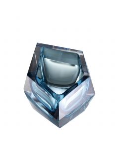 Alma Blue Crystal Glass Bowl