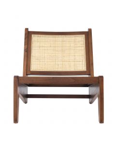 Aubin Classic Brown Chair with Rattan Cane Webbing