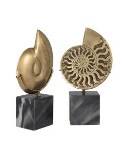 Ammonite Vintage Brass Object - Set of 2