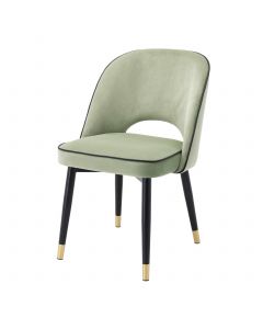 Cliff Savona Pistache Green Velvet Dining Chair - Set of 2