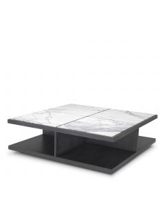 Miguel Charcoal Grey Oak & Bianco Lilac Marble Coffee Table