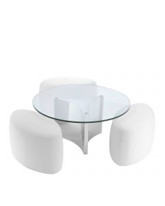 Modus Avalon White & Polished Stainless Steel Coffee Table