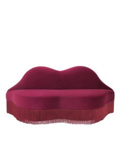 The Kiss Savona Bordeaux Red Velvet Sofa