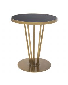 Horatio Brushed Brass & Honed Black Marble Side Table 
