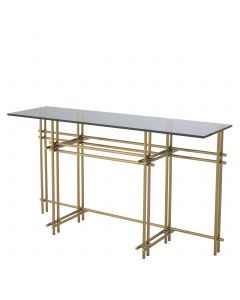 Quinn Brushed Brass & Smoked Mirror Console Table
