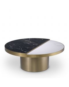 Excelsior Brushed Brass & Ceramic Coffee Table
