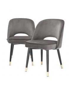 Cliff Savona Grey Velvet Dining Chair - Set of 2