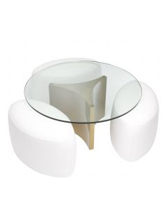 Modus Avalon White & Brushed Brass Coffee Table