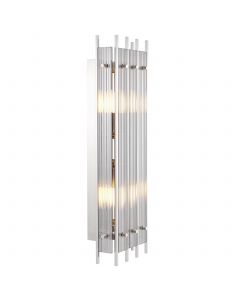 Sparks Nickel & Smoked Glass Large Wall Lamp