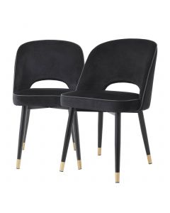 Cliff Roche Black Velvet Dining Chair - Set of 2