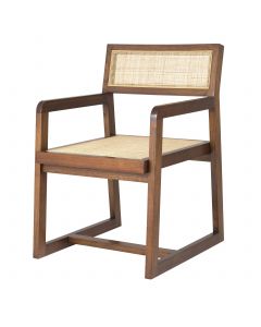 Dinant Classic Brown Dining Chair with Rattan Cane Webbing 