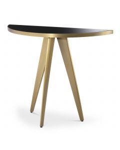 Aston Brushed Brass & Black Glass Console Table