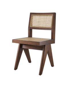 Adora Classic Brown Dining Chair with Rattan Cane Webbing