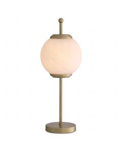 Deangelo Antique Brass & White Glass Table Lamp