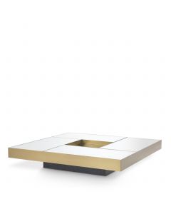 Allure Brushed Brass & Mirror Glass Coffee Table