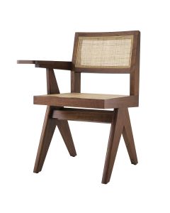 Niclas Classic Brown Chair with Desk Arm 