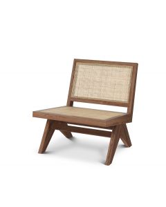 Romee Classic Brown Armchair with Rattan Cane Webbing