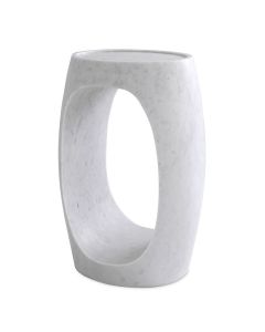 Clipper High White Marble Side Table