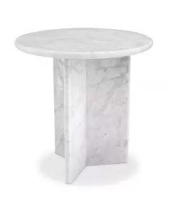 Pontini Honed White Marble Side Table