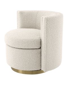 Amanda Boucle Cream Swivel Chair