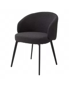 Lloyd Boucle Black Dining Chair - Set of 2 with Arms