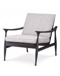 Manzo Classic Black and Boucle Grey Armchair 