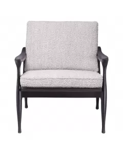 Manzo Classic Black and Boucle Grey Armchair