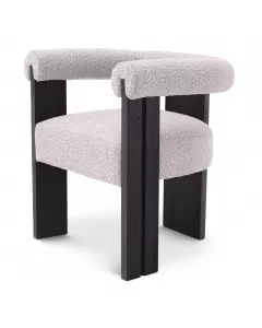 Percy Boucle Grey Dining Armchair