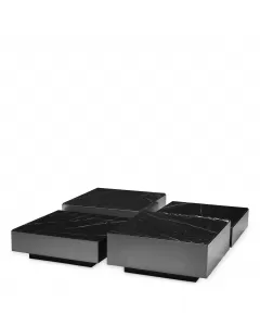 Esposito Bronze and Black Marble Coffee Table - Set of 4